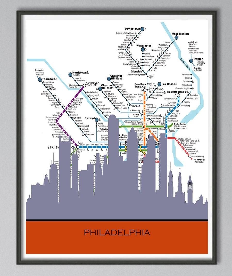 20 Best Collection Of Philadelphia Map Wall Art, Philadelphia Wall Pertaining To Philadelphia Map Wall Art (View 4 of 20)