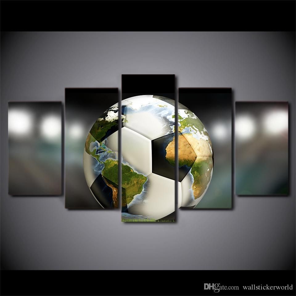 2018 Hd Prints Canvas Wall Art Pictures Soccer Football World Map Throughout Soccer Wall Art (View 5 of 20)
