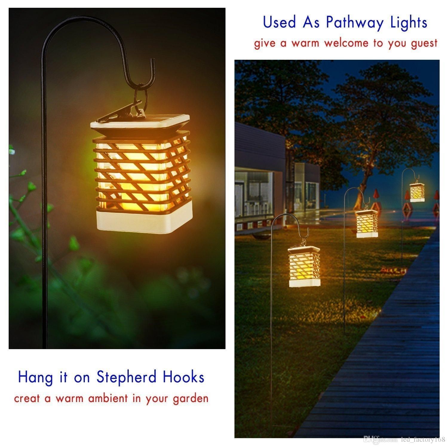 2018 Waterproof Solar Lights Outdoor Led Flickering Flame Torch Pertaining To Waterproof Outdoor Lanterns (Photo 7 of 20)