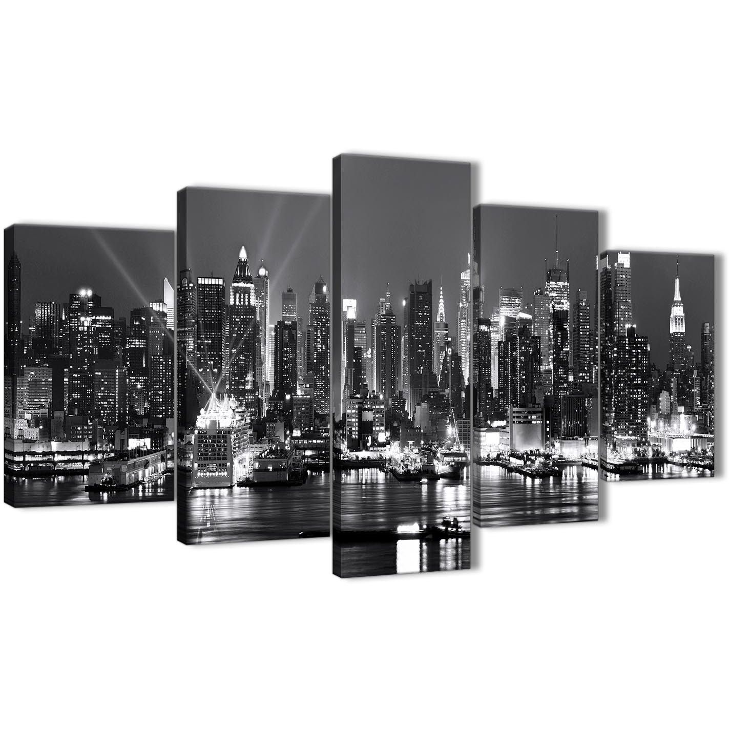 5 Panel Landscape Canvas Wall Art Prints – New York Hudson River Throughout New York Canvas Wall Art (View 20 of 20)