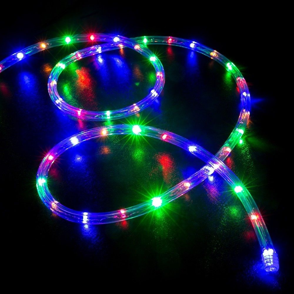 50' Multi Color (rgb) Led Rope Light – Home Outdoor Christmas Within Outdoor Christmas Rope Lanterns (View 4 of 20)