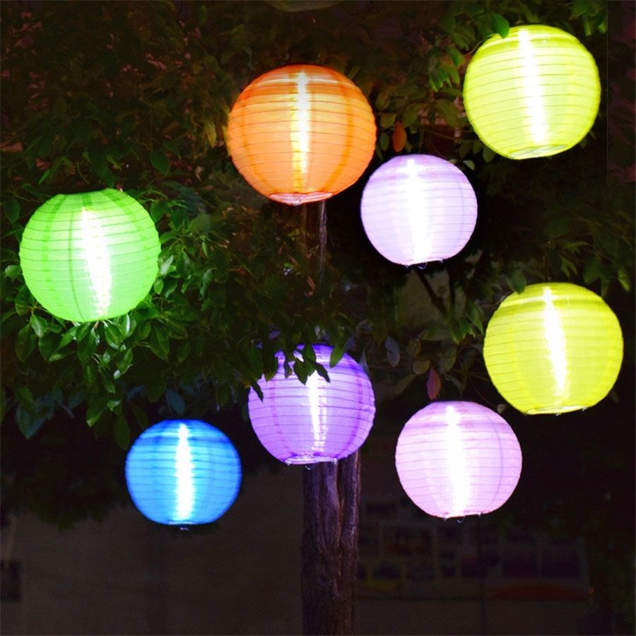 5pcs Outdoor 25cm Big Lantern Ball Solar Hanging Landscape Lamps Intended For Outdoor Globe Lanterns (Photo 2 of 20)