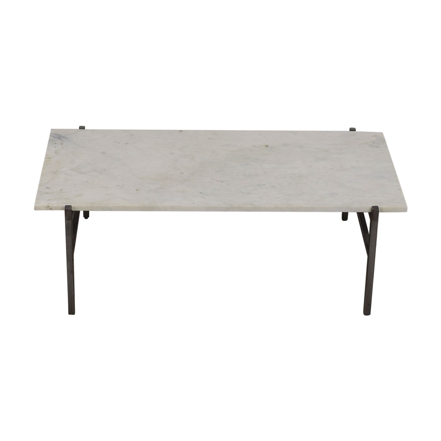 90% Off – Marble Top Coffee Table / Tables Regarding Large Slab Marble Coffee Tables With Antiqued Silver Base (View 5 of 30)