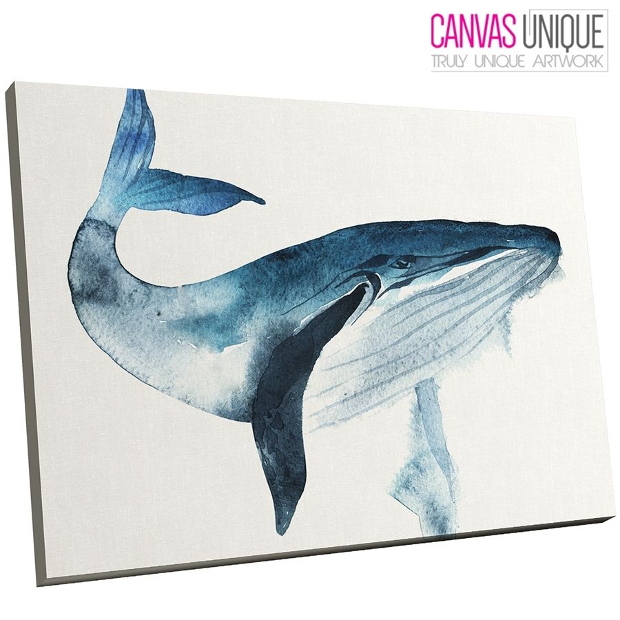 A692 Blue Whale Watercolour Sketch Animal Canvas Wall Art Framed Throughout Whale Canvas Wall Art (Photo 1 of 20)