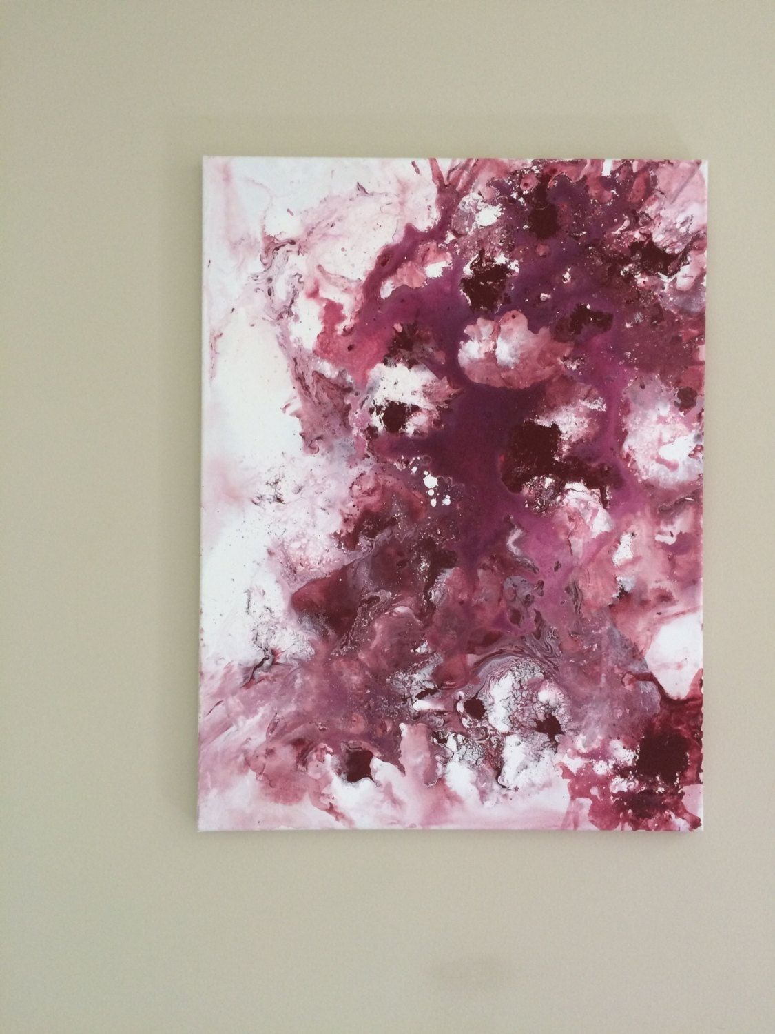 Abstract Flow Art Burgundy Painting Large Fluid Painting Original Inside Burgundy Wall Art (Photo 1 of 20)