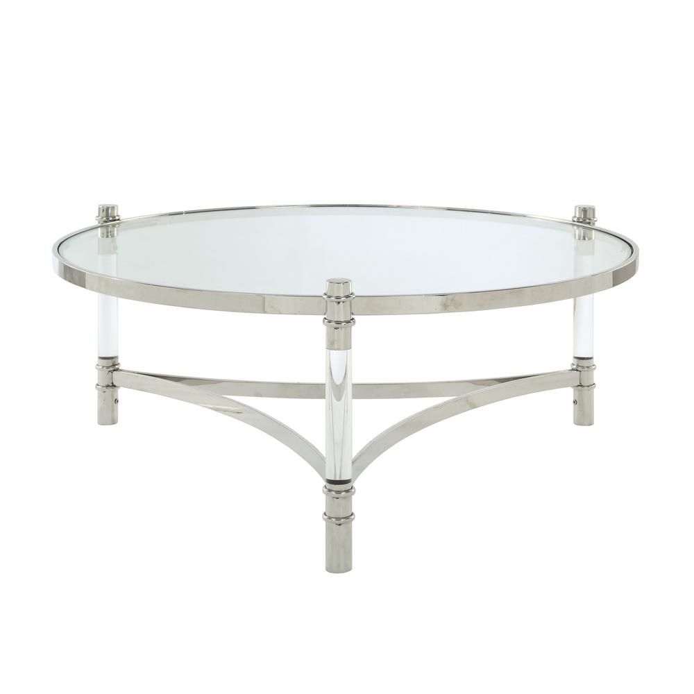 Acme Furniture Peony Clear Acrylic, Stainless Steel And Clear Glass Inside Acrylic Glass And Brass Coffee Tables (View 20 of 30)