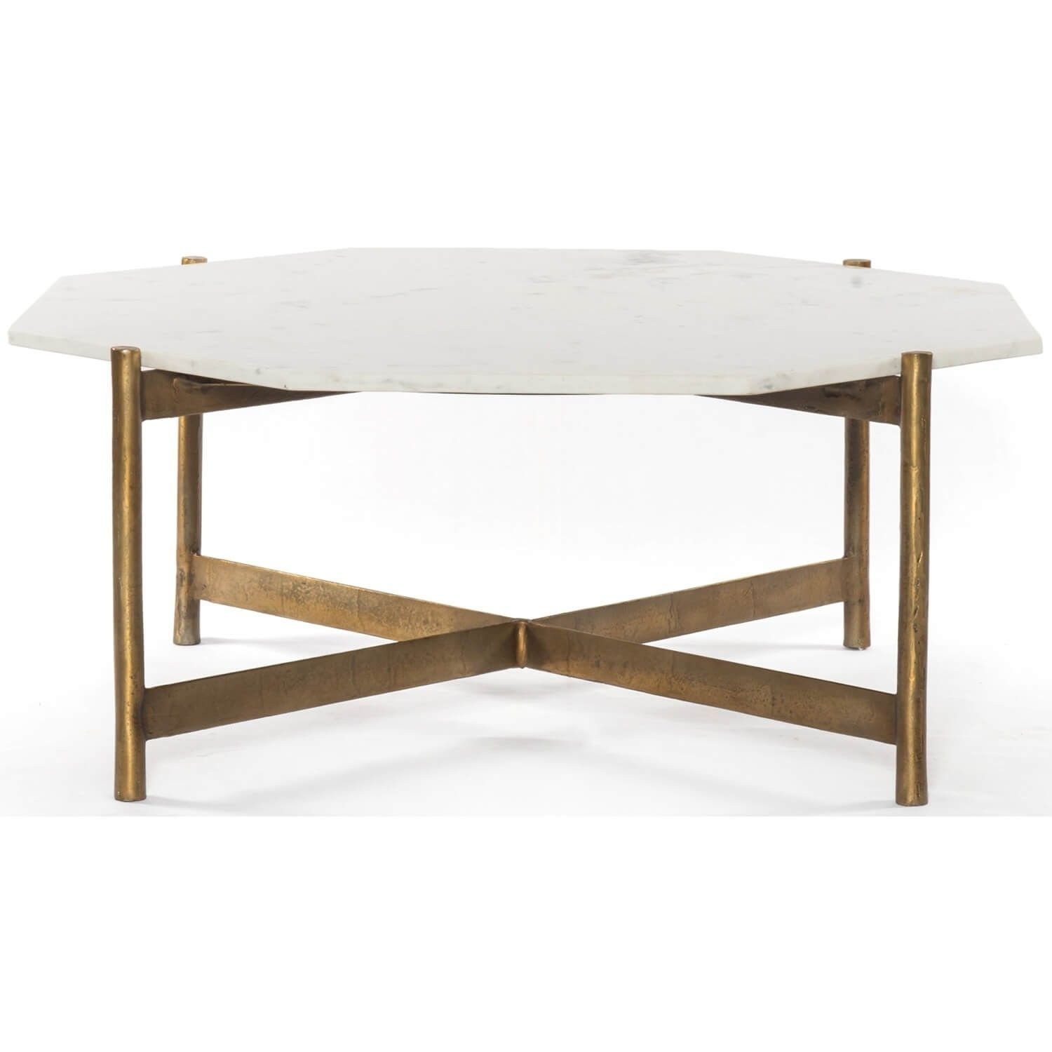 Adair Coffee Table, Raw Brass – Coffee Tables – Accent Tables With Regard To Slab Large Marble Coffee Tables With Brass Base (Photo 7 of 30)