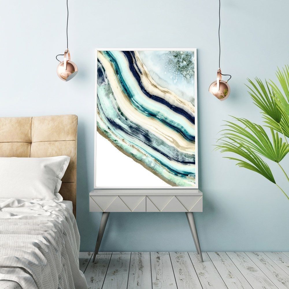 Agate Print, Watercolor Agate, Painting, Agate Wall Art, Geode Wall With Regard To Agate Wall Art (View 15 of 20)