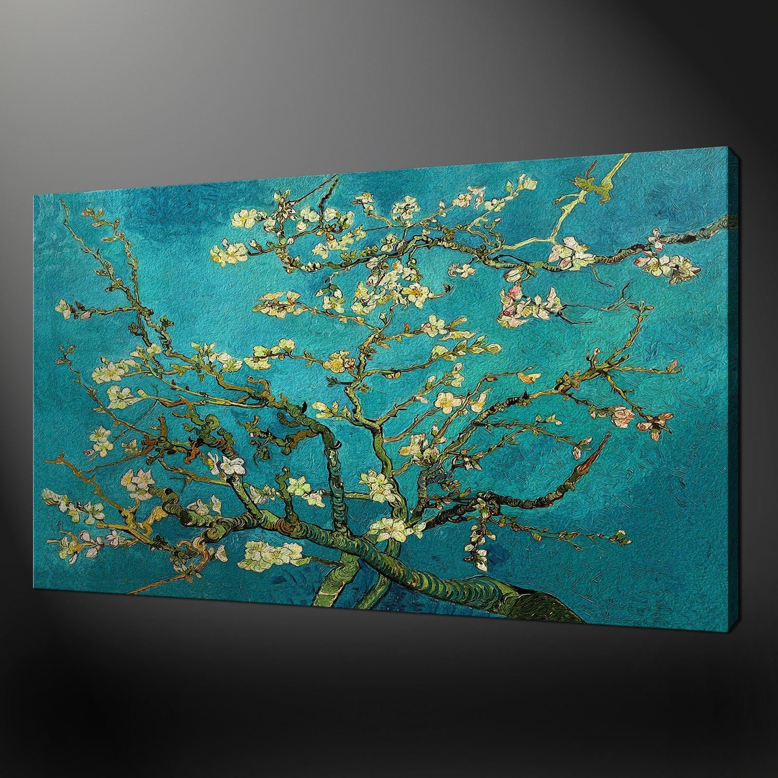 Almond Tree Van Gogh Regarding To Large Canvas Teal Wall Art Simple Inside Turquoise Wall Art (View 16 of 20)