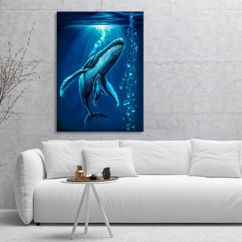 Amazing Whale Ocean Art Prints  Gallery Quality Canvas Prints With Regard To Whale Canvas Wall Art (Photo 12 of 20)