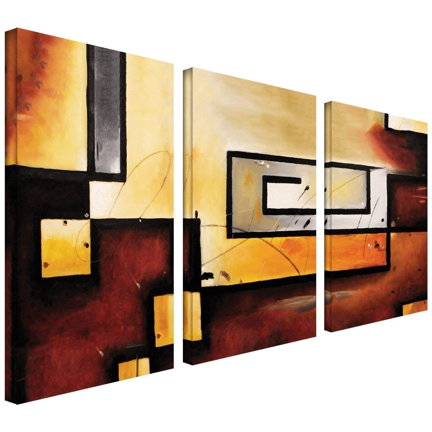 Amazon: Art Wall 3 Piece Abstract Modern Gallery Wrapped Canvas In Abstract Wall Art (View 1 of 20)