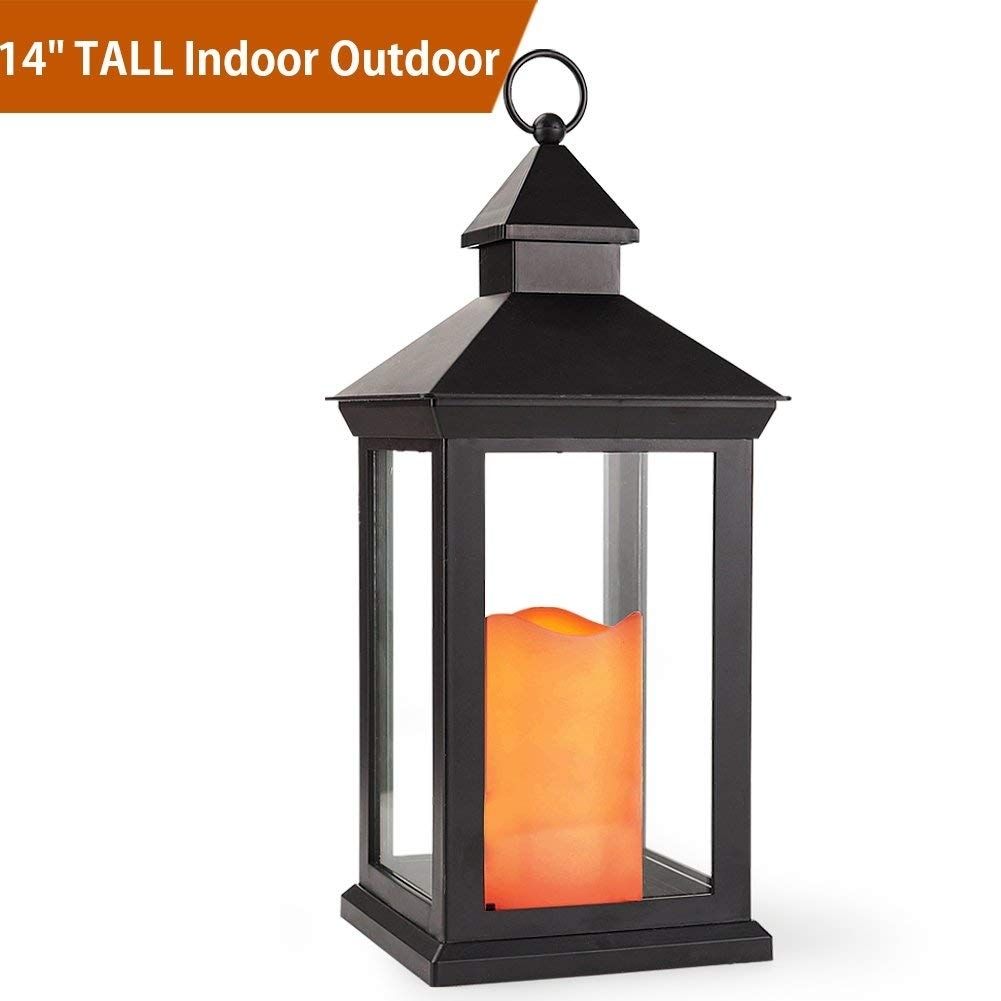 Amazon: Bright Zeal 14" Tall Vintage Decorative Lantern With Led For Outdoor Lanterns With Flameless Candles (View 18 of 20)