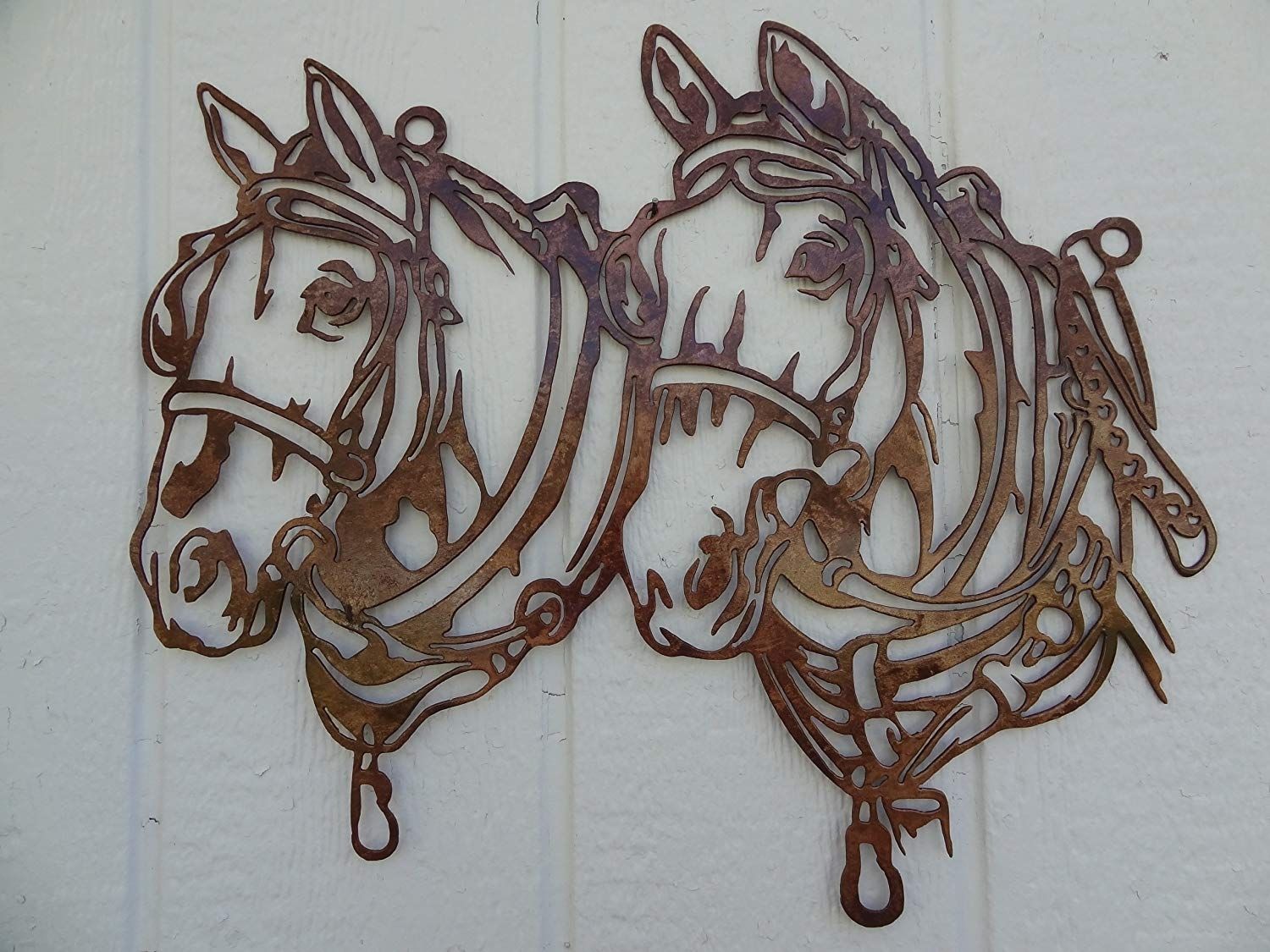 Amazon: Draft Horse Head Metal Wall Art Country Rustic Home Regarding Horses Wall Art (View 5 of 20)