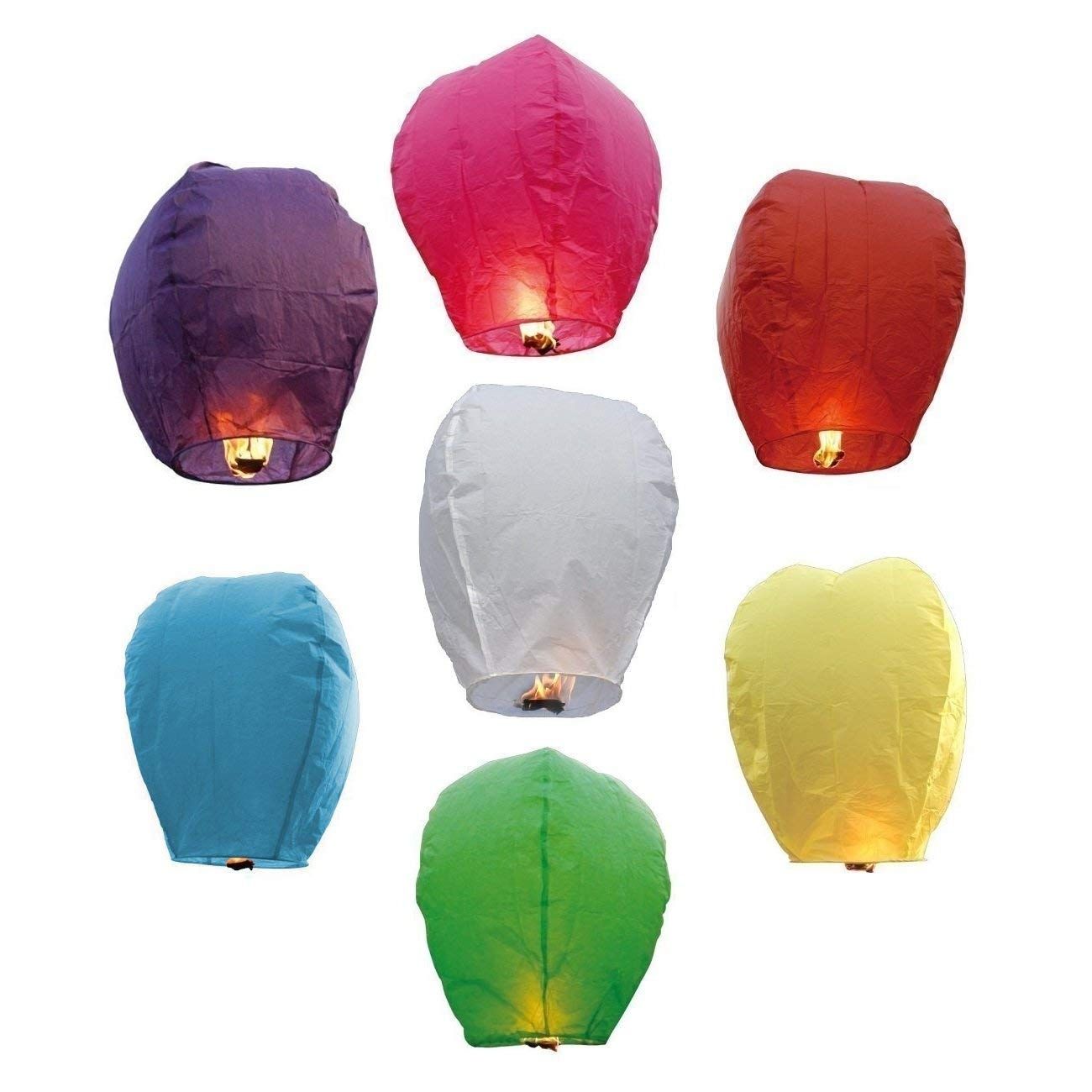 Amazon: Flyzer 20 Pack Flying Chinese Paper Sky Lanterns With Throughout Outdoor Memorial Lanterns (Photo 5 of 20)