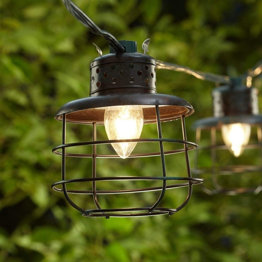 Amazon: Metal Cage Lantern String Party Lights – 10 Light Strand With Outdoor String Lanterns (Photo 17 of 20)