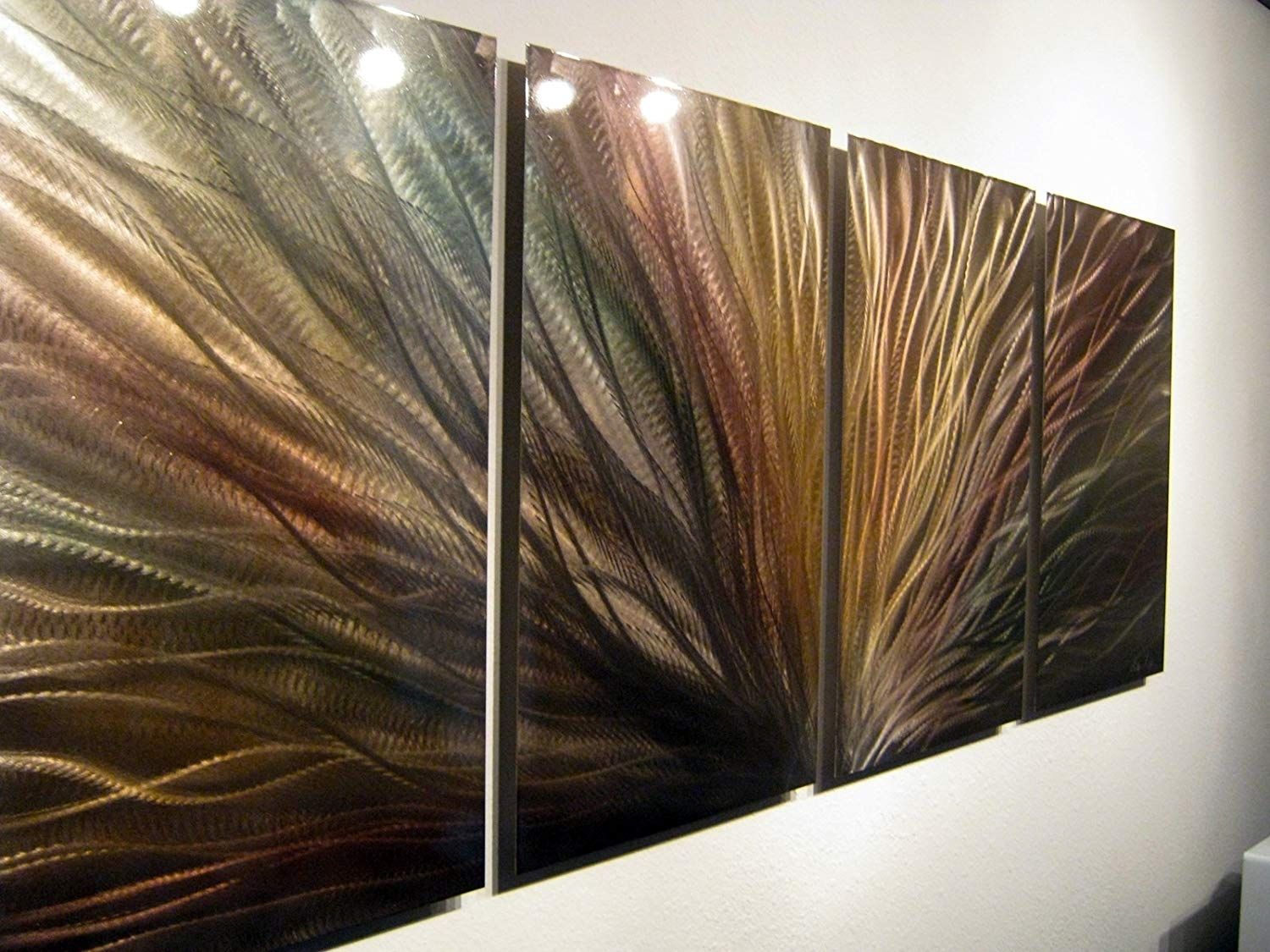 Amazon: Metal Wall Art, Modern Home Decor, Abstract Wall Within Contemporary Metal Wall Art (Photo 17 of 20)