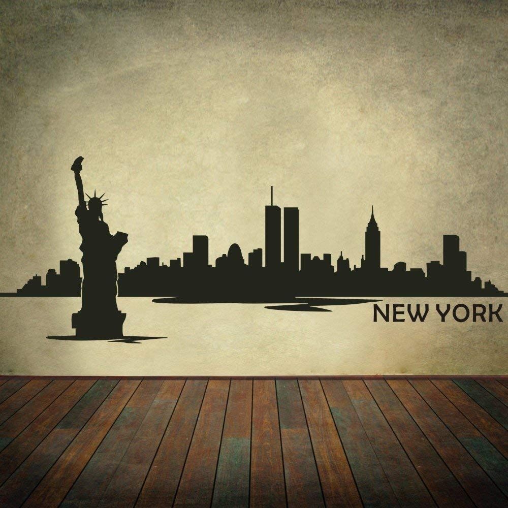 Amazon: New York City Skyline Wall Decal Vinyl Ctiy Wall Decor Pertaining To New York City Wall Art (View 6 of 20)