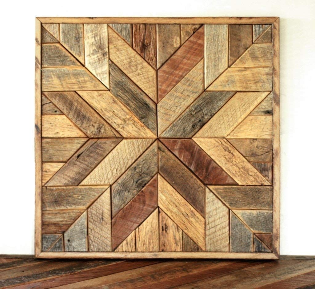 Amazon: Reclaimed Wood Star Quilt Block Wall Art – 26 Inch: Handmade Throughout Reclaimed Wood Wall Art (View 8 of 20)