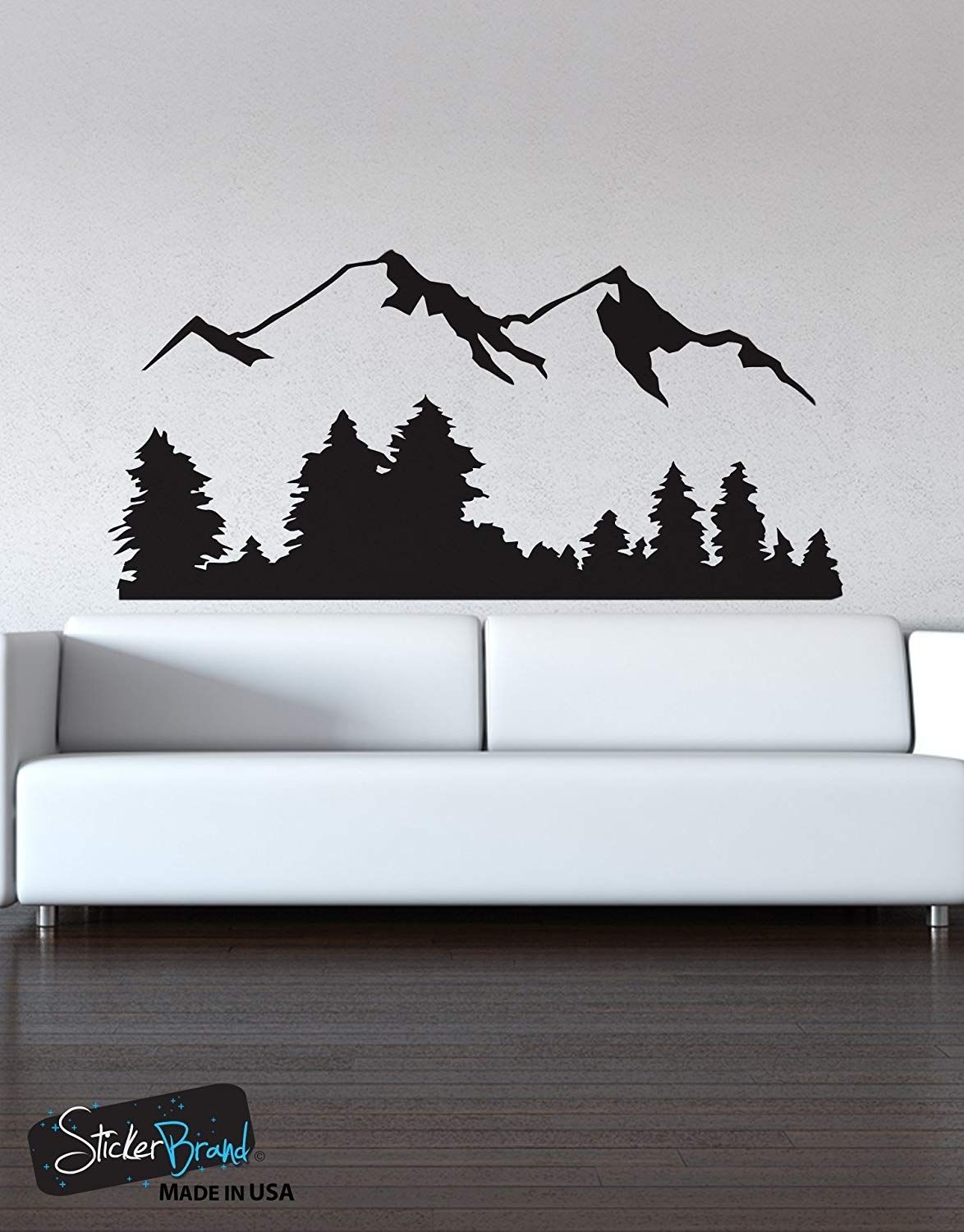 Amazon: Stickerbrand Landscapes Vinyl Wall Art Snowy Mountain For Vinyl Wall Art (View 4 of 20)