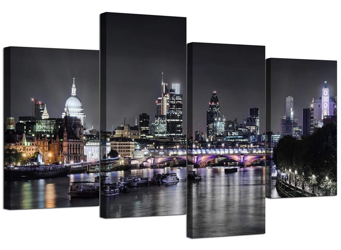 Amazon: Wallfillers Canvas Wall Art Of London Skyline For Your Inside London Wall Art (Photo 1 of 20)