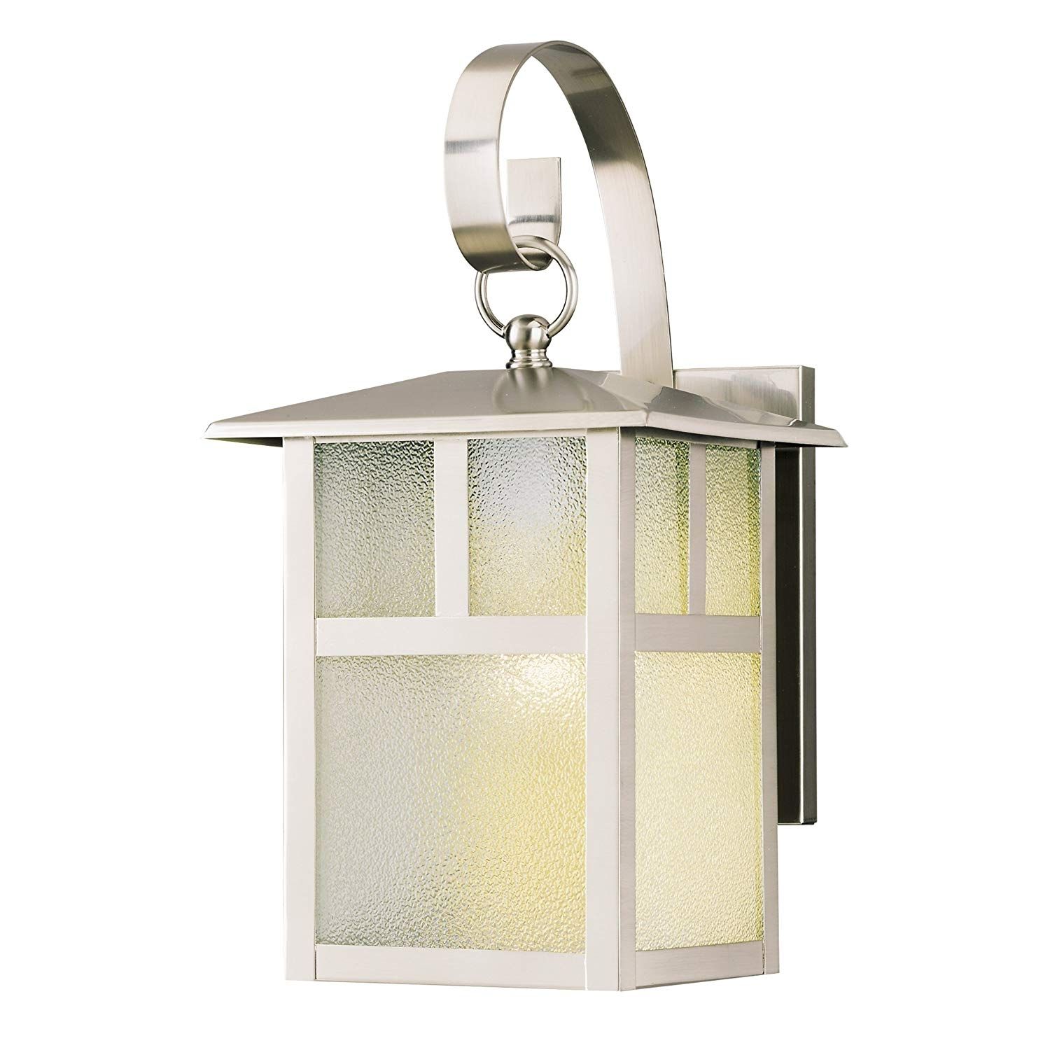 Amazon: Westinghouse 6991900 One Light Exterior Wall Lantern In Nickel Outdoor Lanterns (Photo 10 of 20)