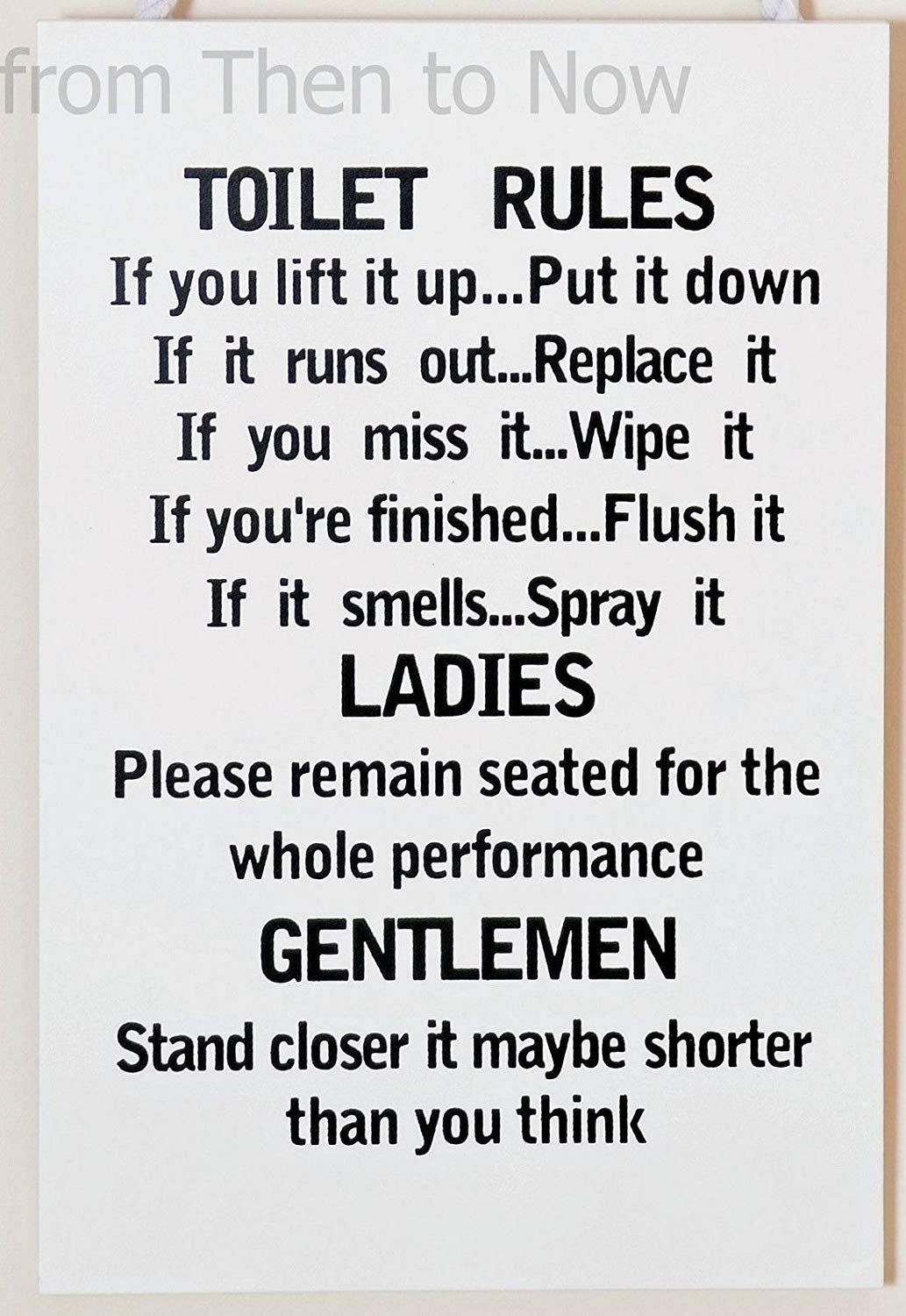 Amazon: Wooden Funny Plaque Sign Toilet Rules Bathroom: Home Intended For Bathroom Rules Wall Art (View 2 of 20)
