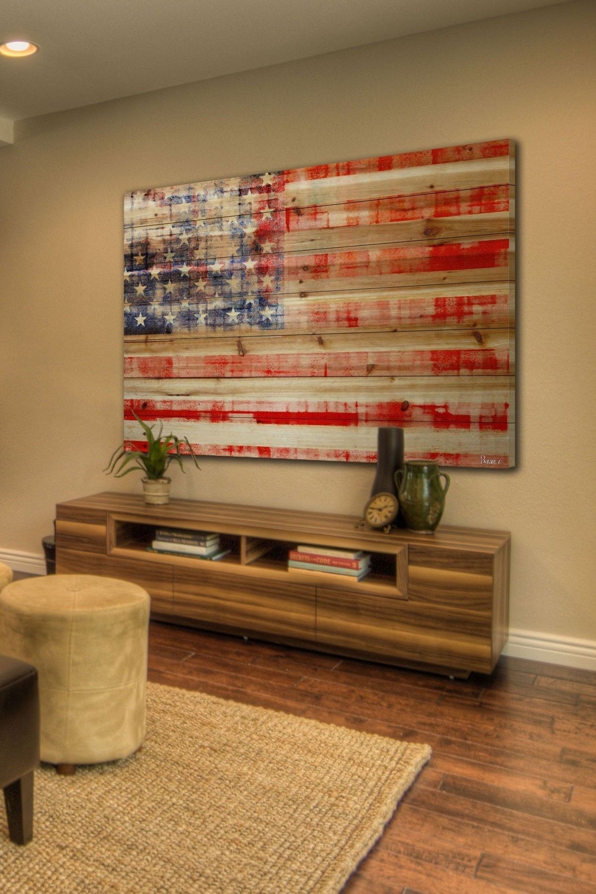 American Flag Brown Distressed Wood Wall Artmarmont Hill Inc (View 3 of 20)