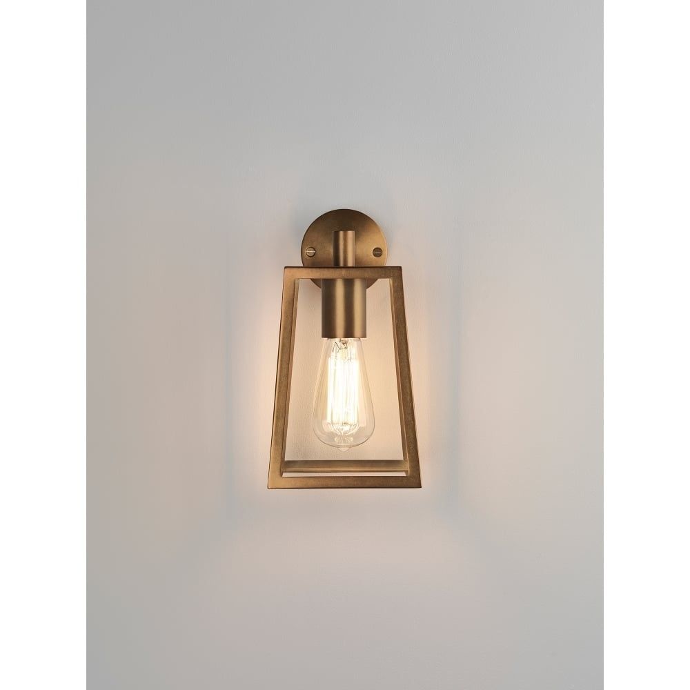 Astro Lighting Calvi Single Light Outdoor Wall Fitting In Antique With Brass Outdoor Lanterns (View 8 of 20)