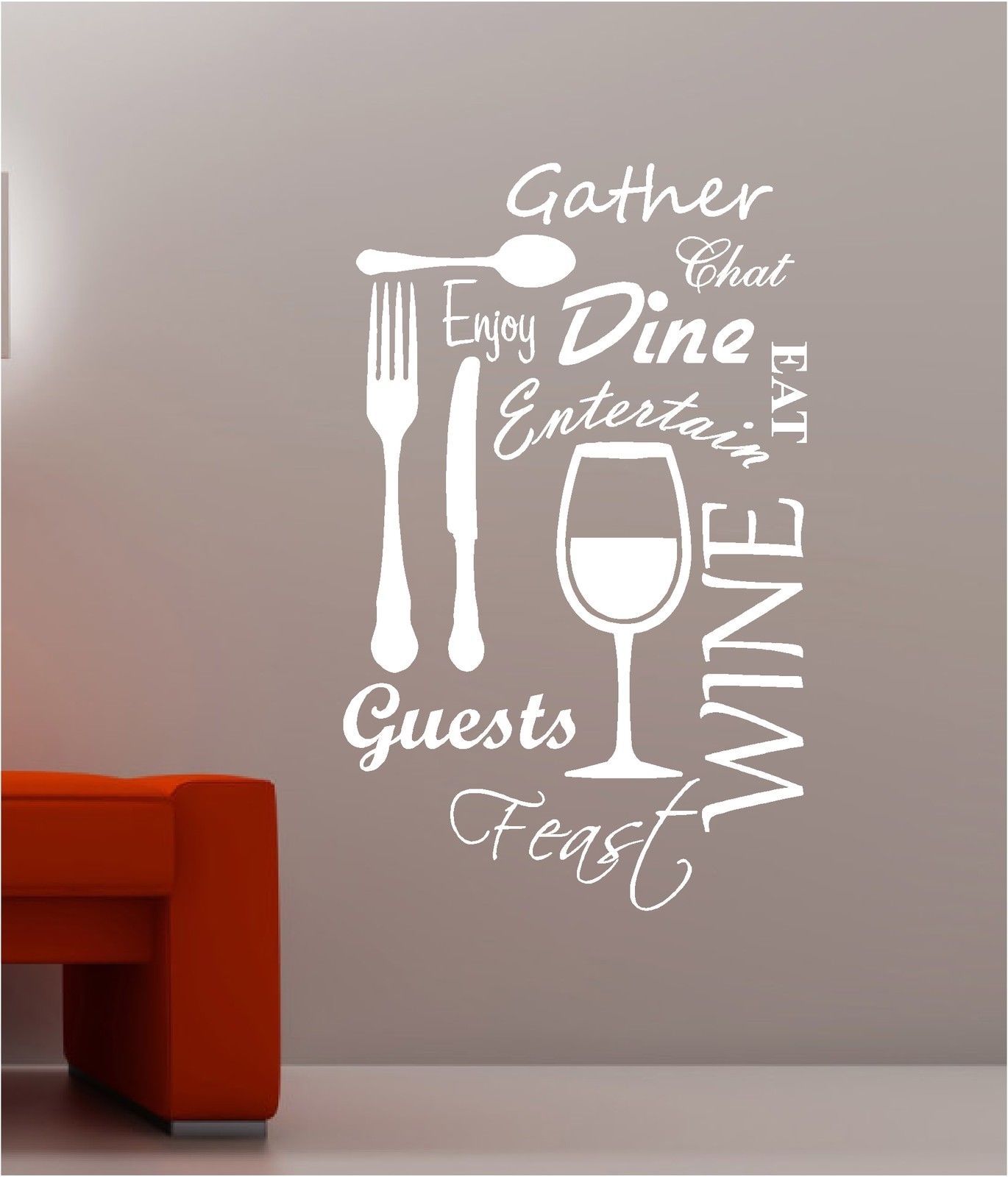 B43 Kitchen Word Vinyl Wall Art Stickers Dining Food Wine Quotes With Regard To Word Wall Art (View 4 of 20)