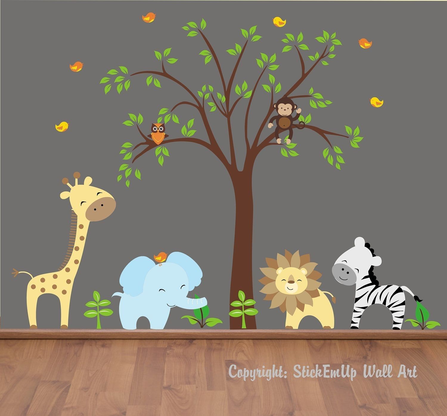 Baby Wall Decals – 131 – Nursery Wall Decals – Jungle Wall Decals Within Baby Room Wall Art (View 10 of 20)