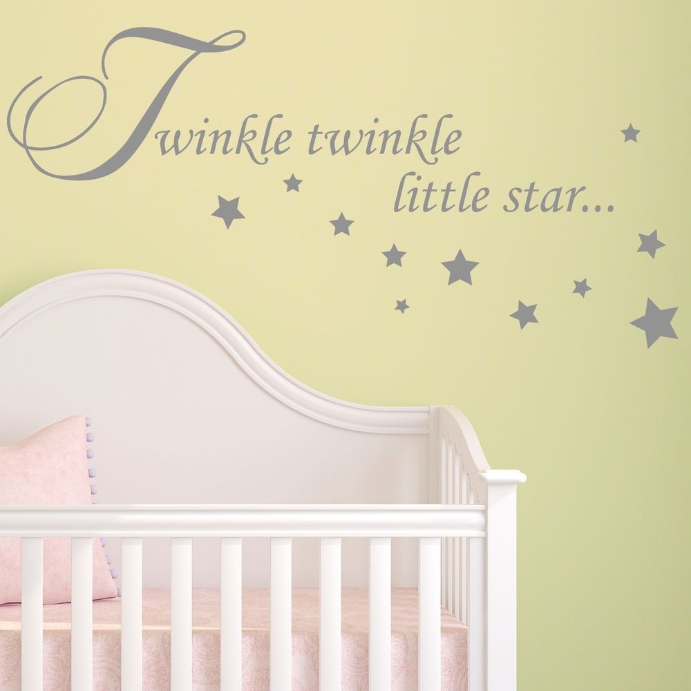 Baby Wall Sticker Quote – Twinkle Twinkle Stars Child Nursery Regarding Baby Wall Art (View 16 of 20)
