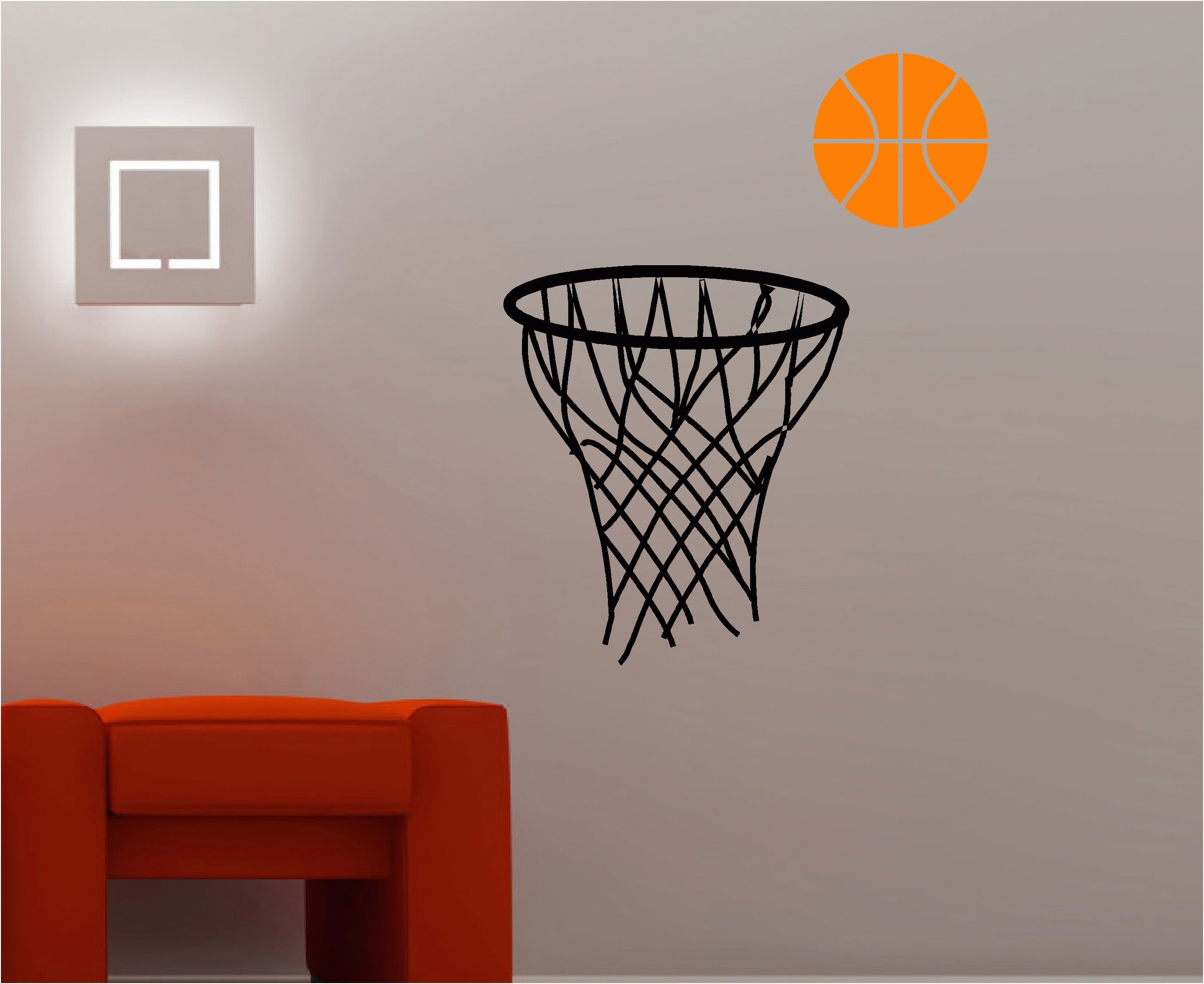 Basketball & Hoop Wall Art Sticker Decal Kids Bedroom Lounge Kids With Regard To Basketball Wall Art (Photo 6 of 20)