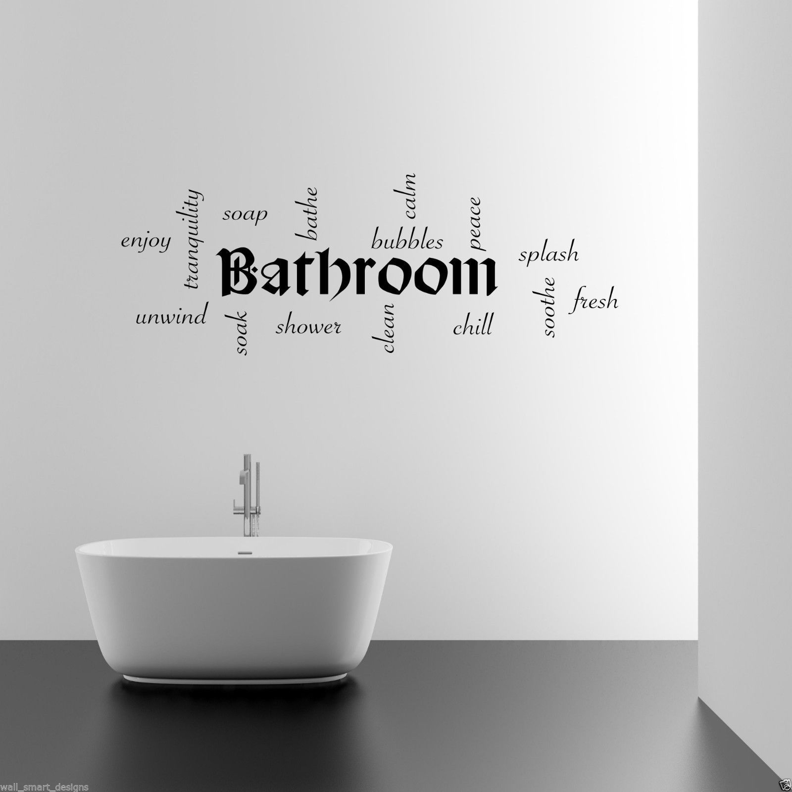Bathroom Relax Unwind Refresh Wall Art Sticker Lounge Quote Decal Regarding Relax Wall Art (View 19 of 20)