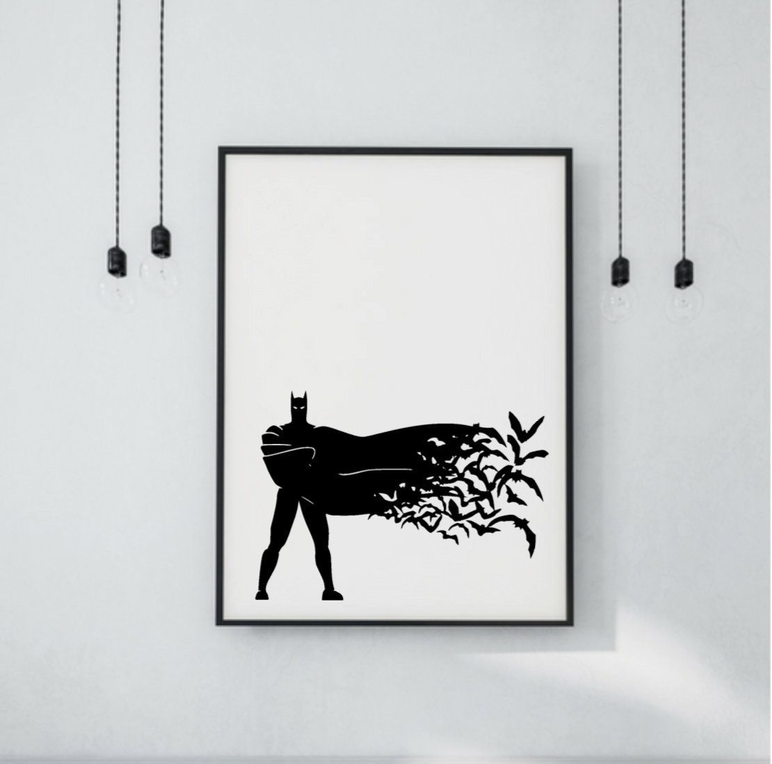 Batman Print Printable Wall Art Batman And Bats Silhouette Printable For Batman Wall Art (View 16 of 20)