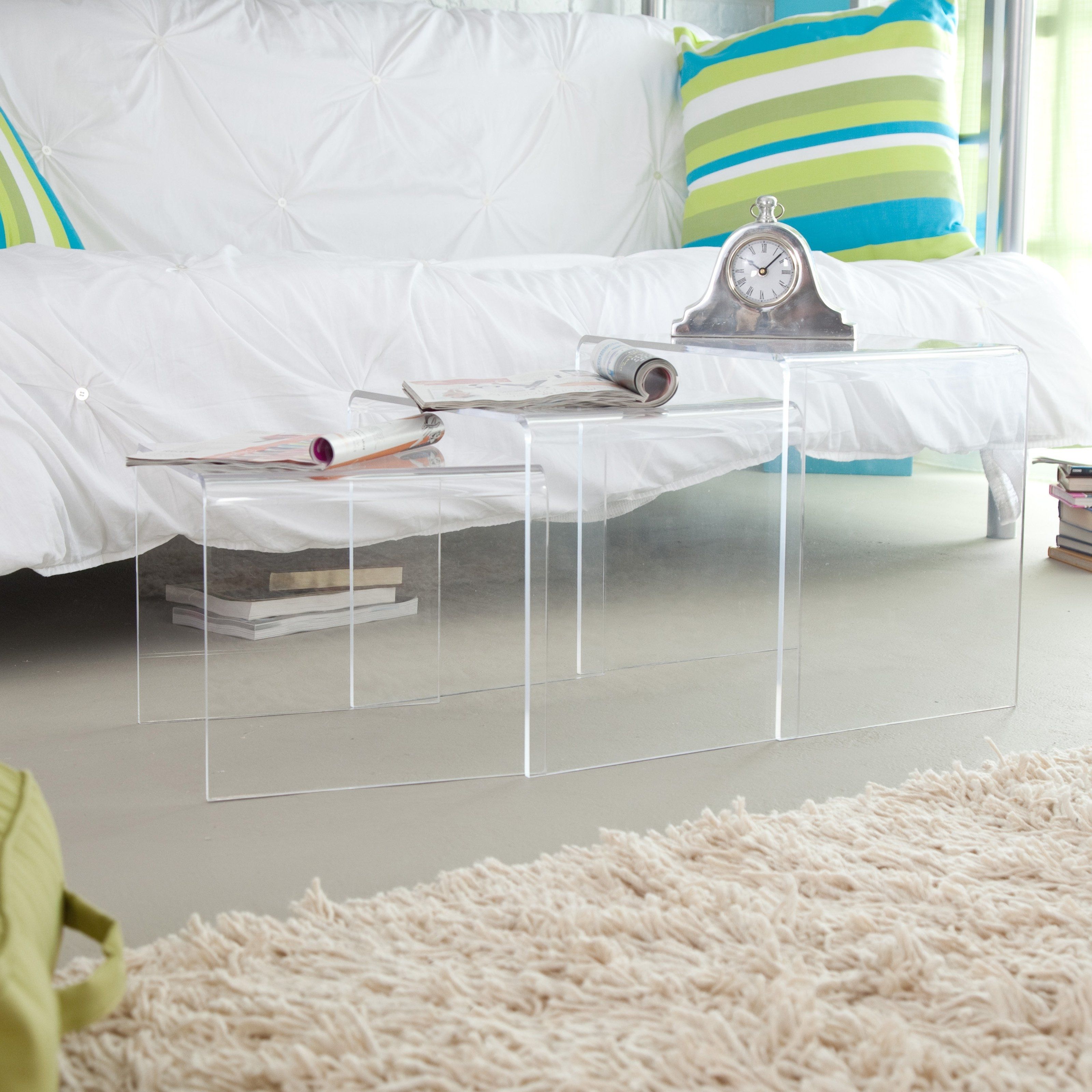 Baxton Studio Parq Clear Acrylic Modern End Table | Hayneedle With Regard To Peekaboo Acrylic Coffee Tables (View 30 of 30)