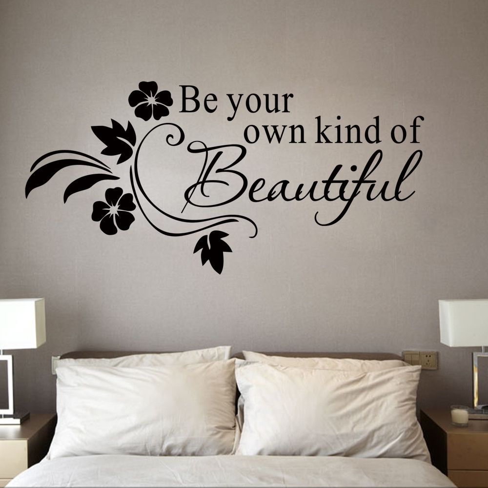 Be Your Own Kind Of Beautiful Wall Stickres Quote Black Flowers For Be Your Own Kind Of Beautiful Wall Art (Photo 2 of 20)