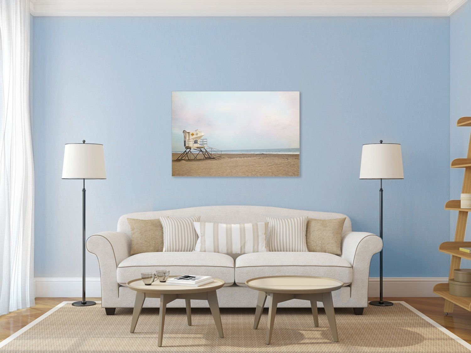 Beach Photography Canvas Print  Lifeguard Stand Gallery Wrap, Pastel In Large Coastal Wall Art (View 4 of 20)