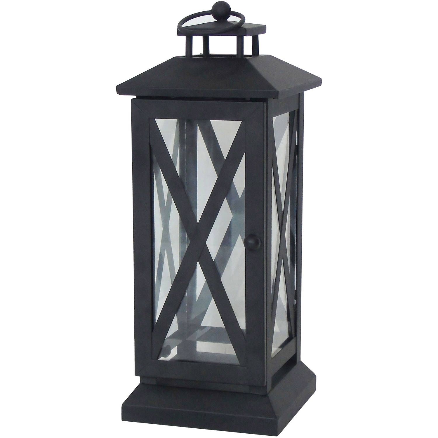 Better Homes And Gardens Crossbar Metal Outdoor Lantern – Walmart With Walmart Outdoor Lanterns (Photo 5 of 20)