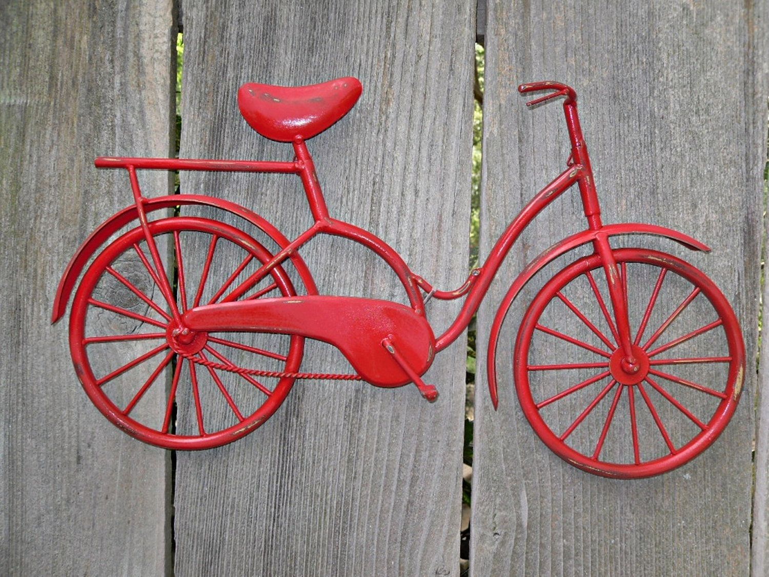 Bicycle Wall Art / Red Wall Decor / Metal Bicycle / Metal Wall Decor With Regard To Bicycle Wall Art (View 8 of 20)