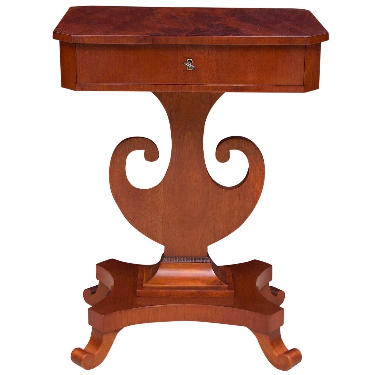 Biedermeier Side Table With Lyre Base, Sweden, C (View 28 of 30)