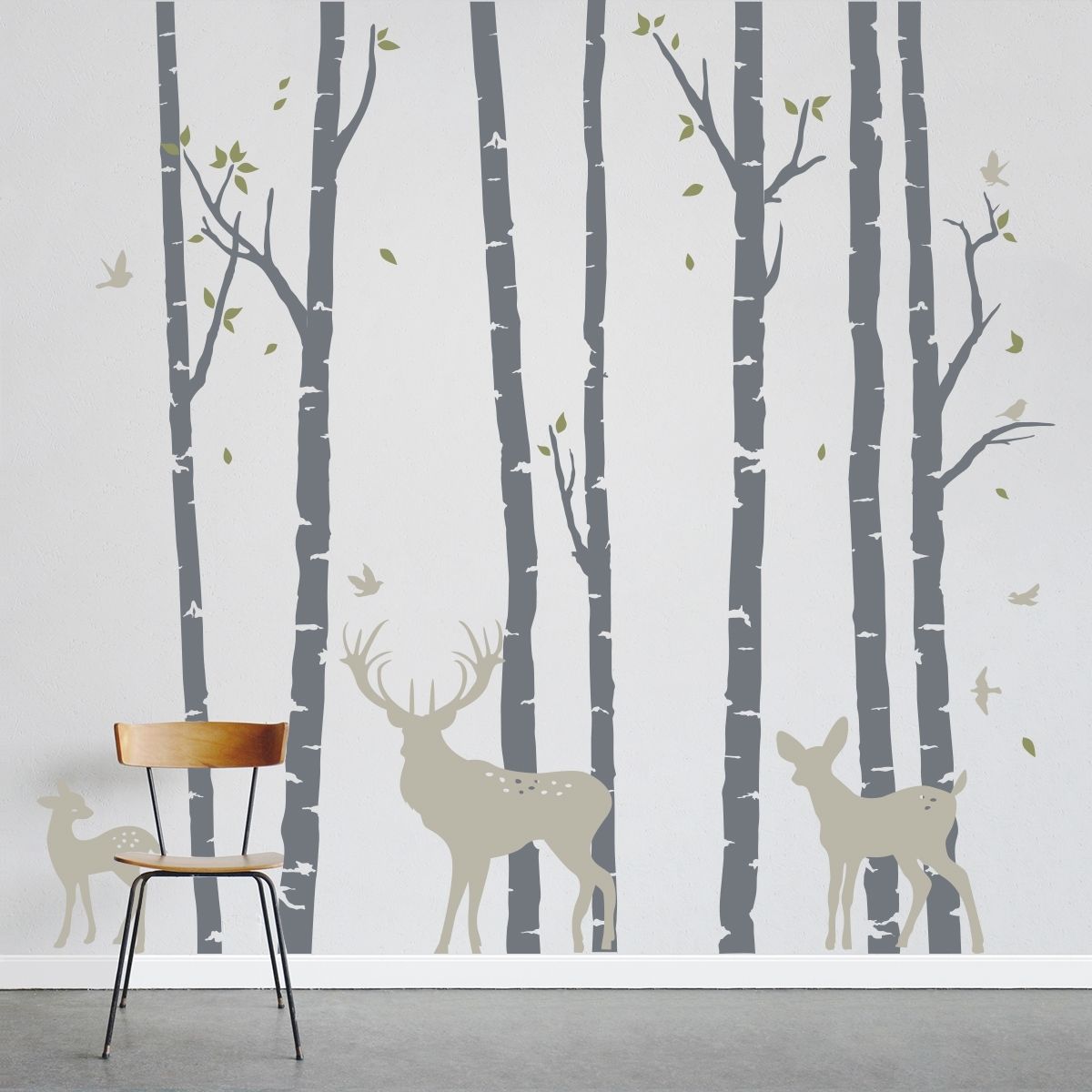 Birch Trees Forest With Elegant Birch Tree Wall Decal – Wall Inside Birch Tree Wall Art (Photo 11 of 20)
