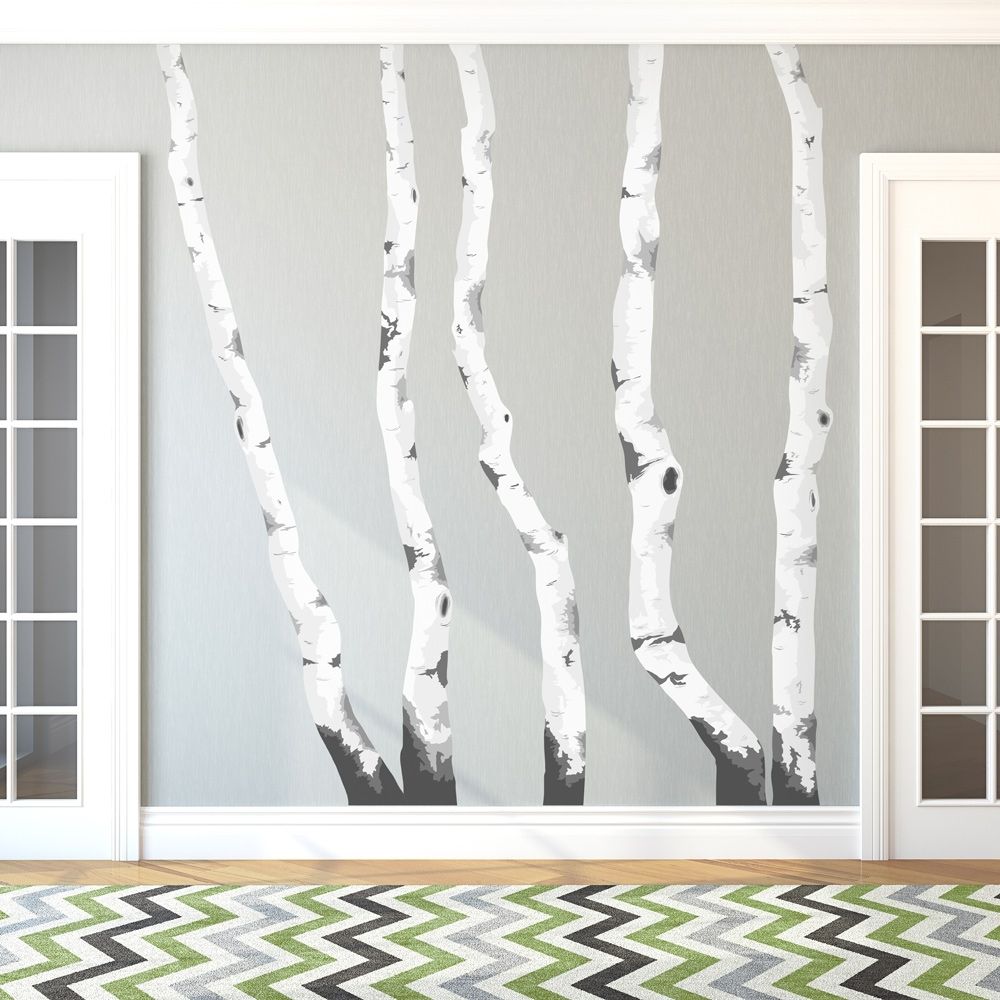 Birch Trees Printed Stunning Wall Decals Trees – Wall Decoration And Pertaining To Birch Tree Wall Art (Photo 9 of 20)
