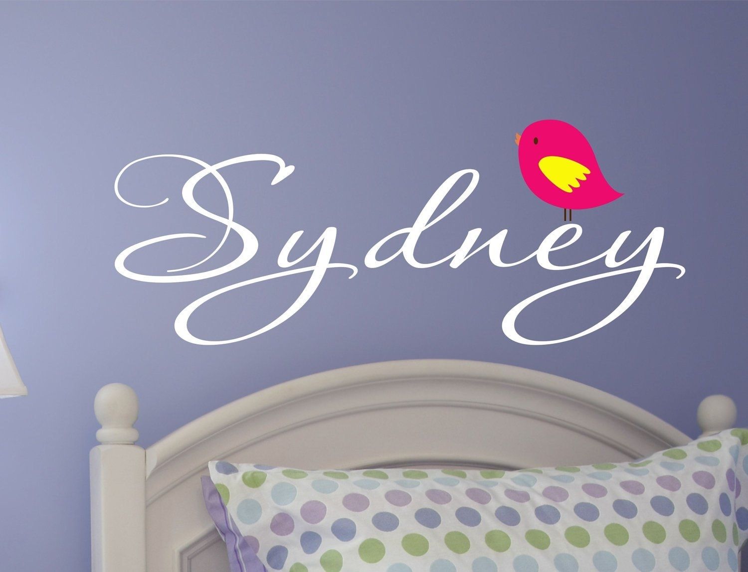 Bird Vinyl Decal, Vinyl Decal Name, Wall Decals, Bedroom Wall Art Pertaining To Name Wall Art (View 7 of 20)