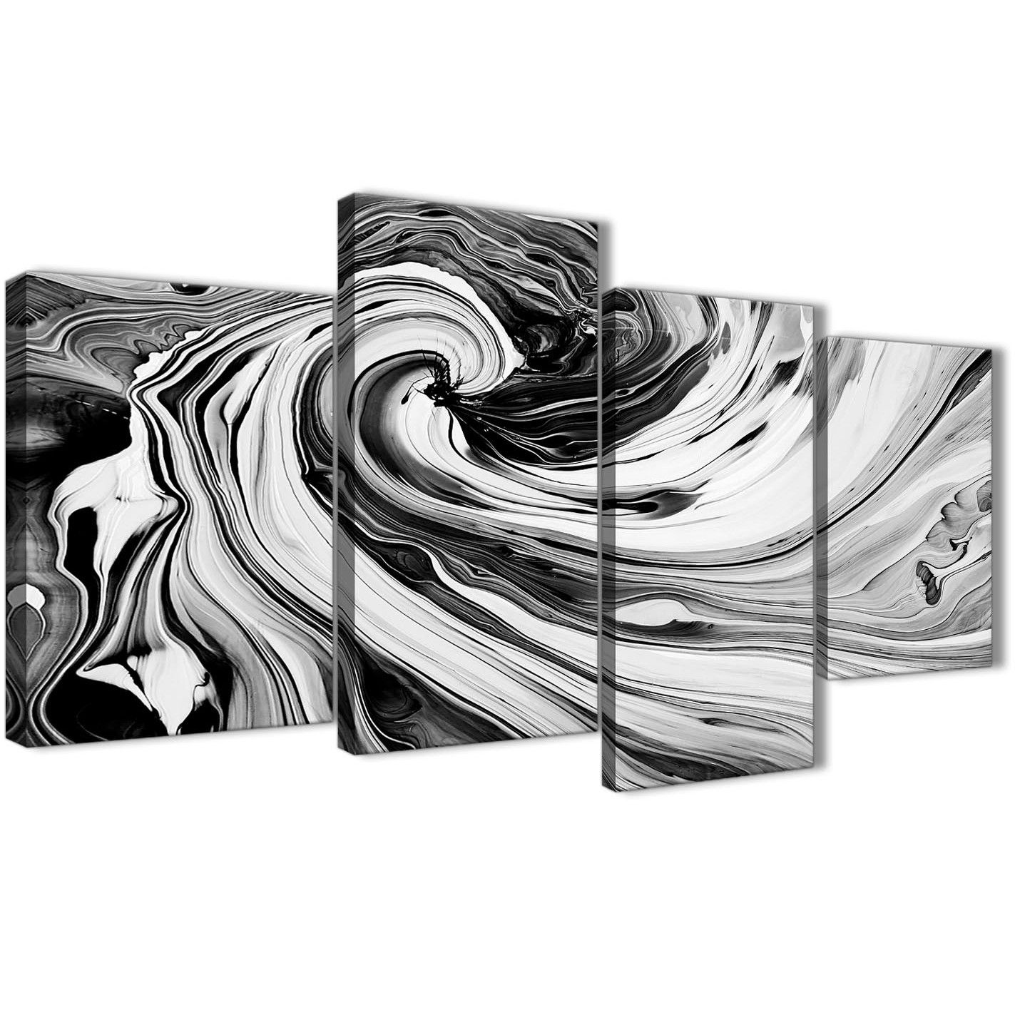Black And White Abstract Wall Art Large Black White Grey Swirls Regarding Black And White Large Canvas Wall Art (View 13 of 20)