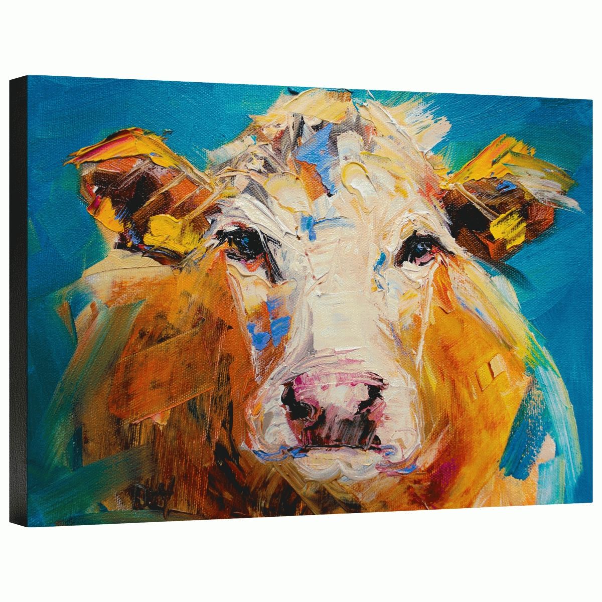 Blue Sky Jersey Canvas Wall Art Intended For Cow Canvas Wall Art (Photo 7 of 20)