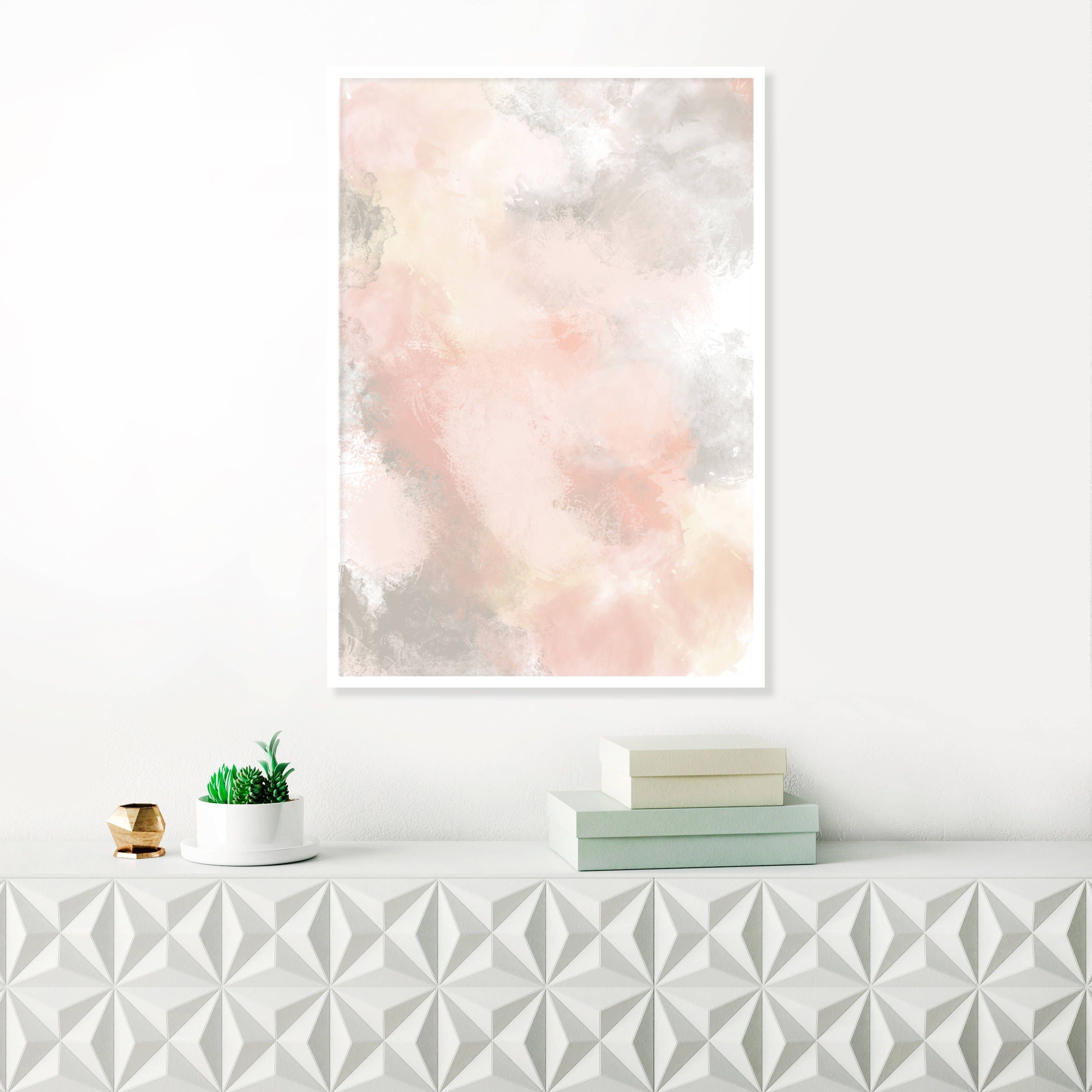 Blush Pink And Grey Painting, Pink Abstract Art, Pink Wall Art, Pale Within Grey Wall Art (Photo 18 of 20)