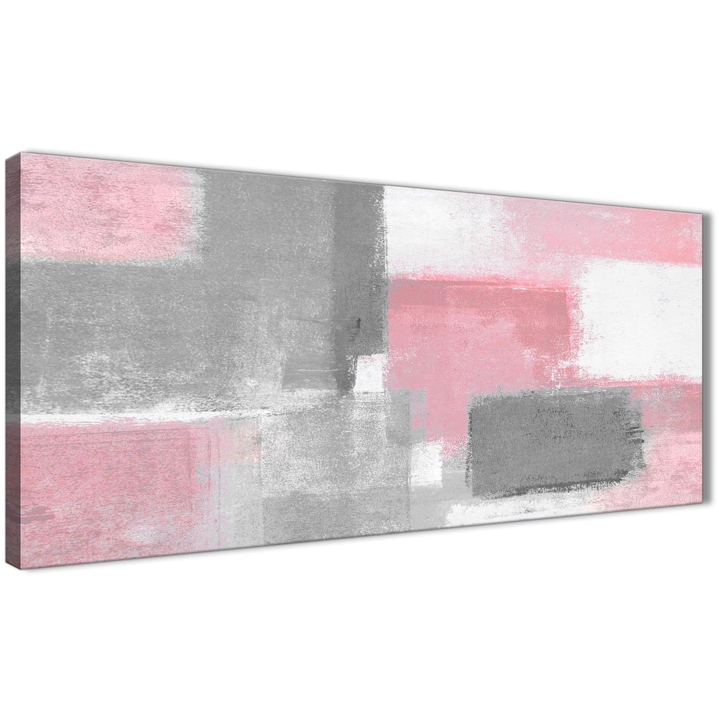 Blush Pink Grey Painting Bedroom Canvas Wall Art Accessories For Gray Canvas Wall Art (Photo 5 of 20)