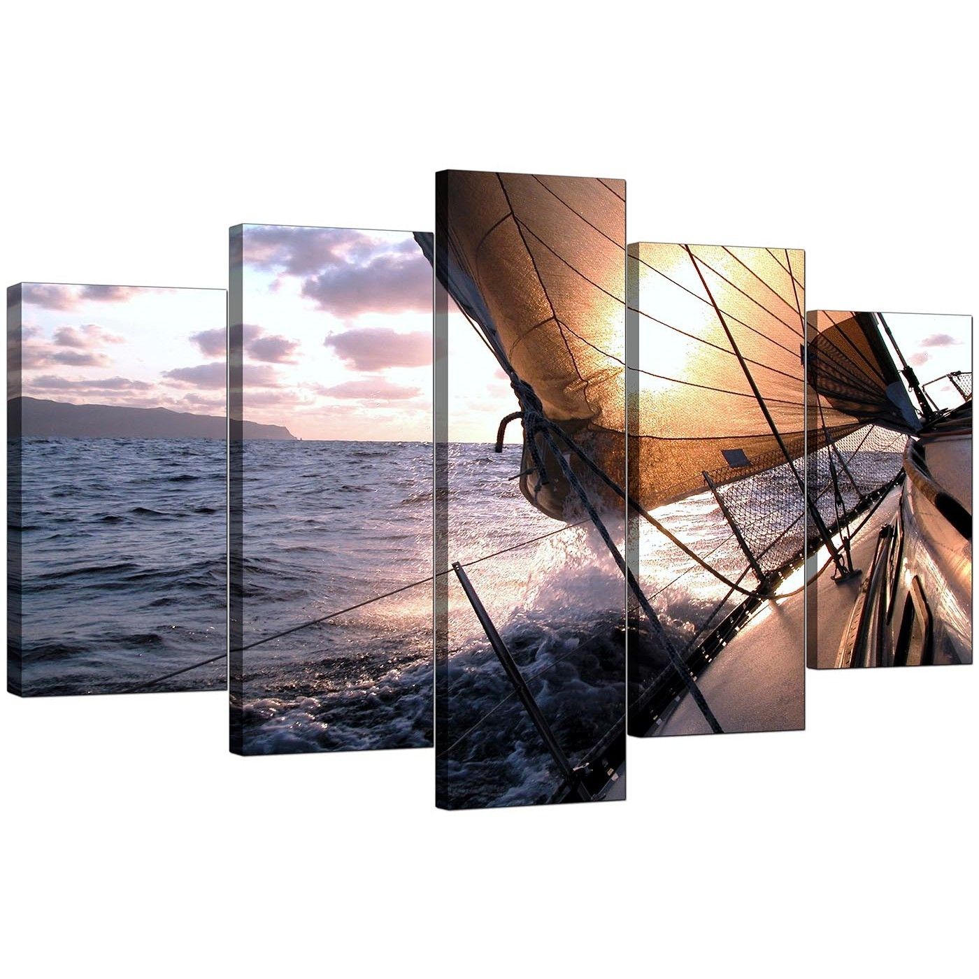 Boat Canvas Prints Uk For Your Living Room – 5 Piece Inside Five Piece Canvas Wall Art (View 2 of 20)