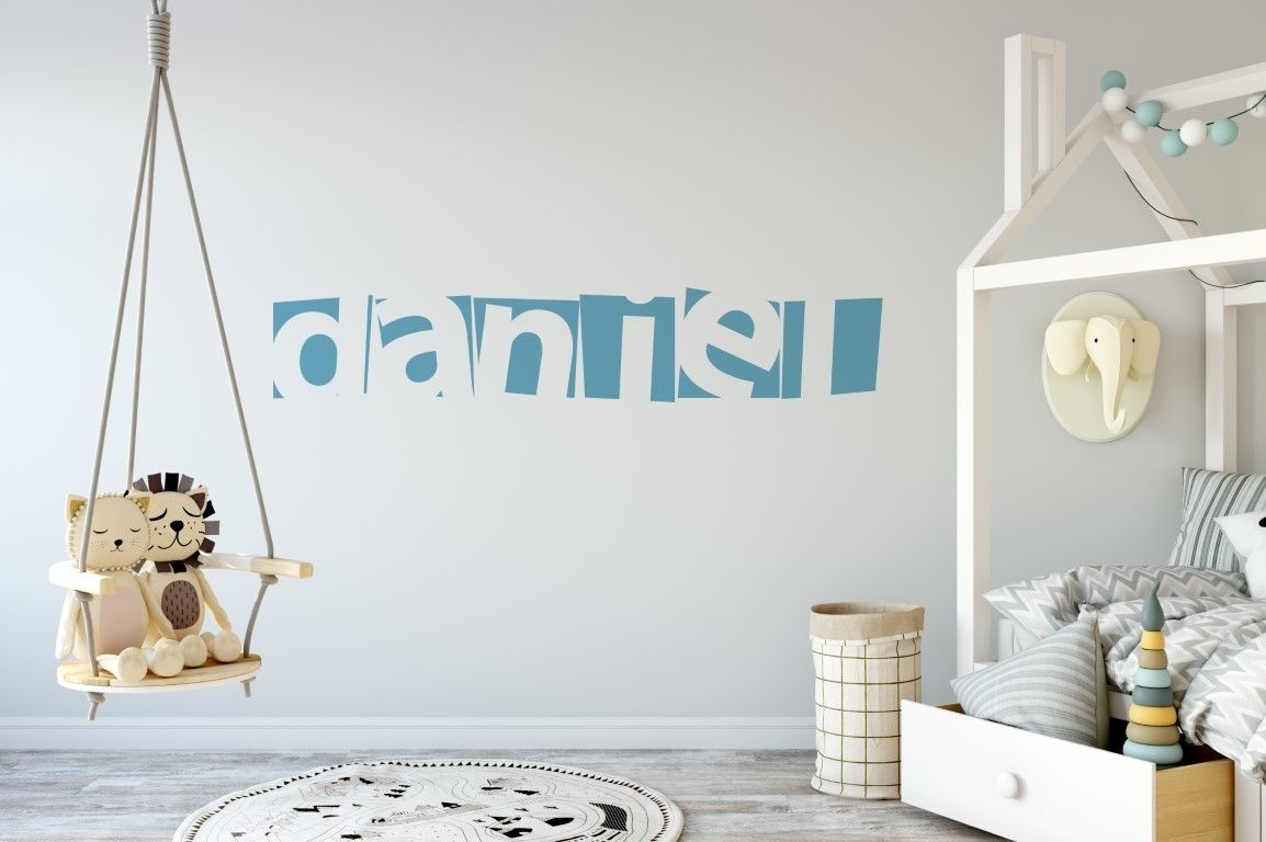 Boys Name Wall Art  Personalised Boys Name Wall Stickers – Boys Name With Regard To Name Wall Art (View 13 of 20)