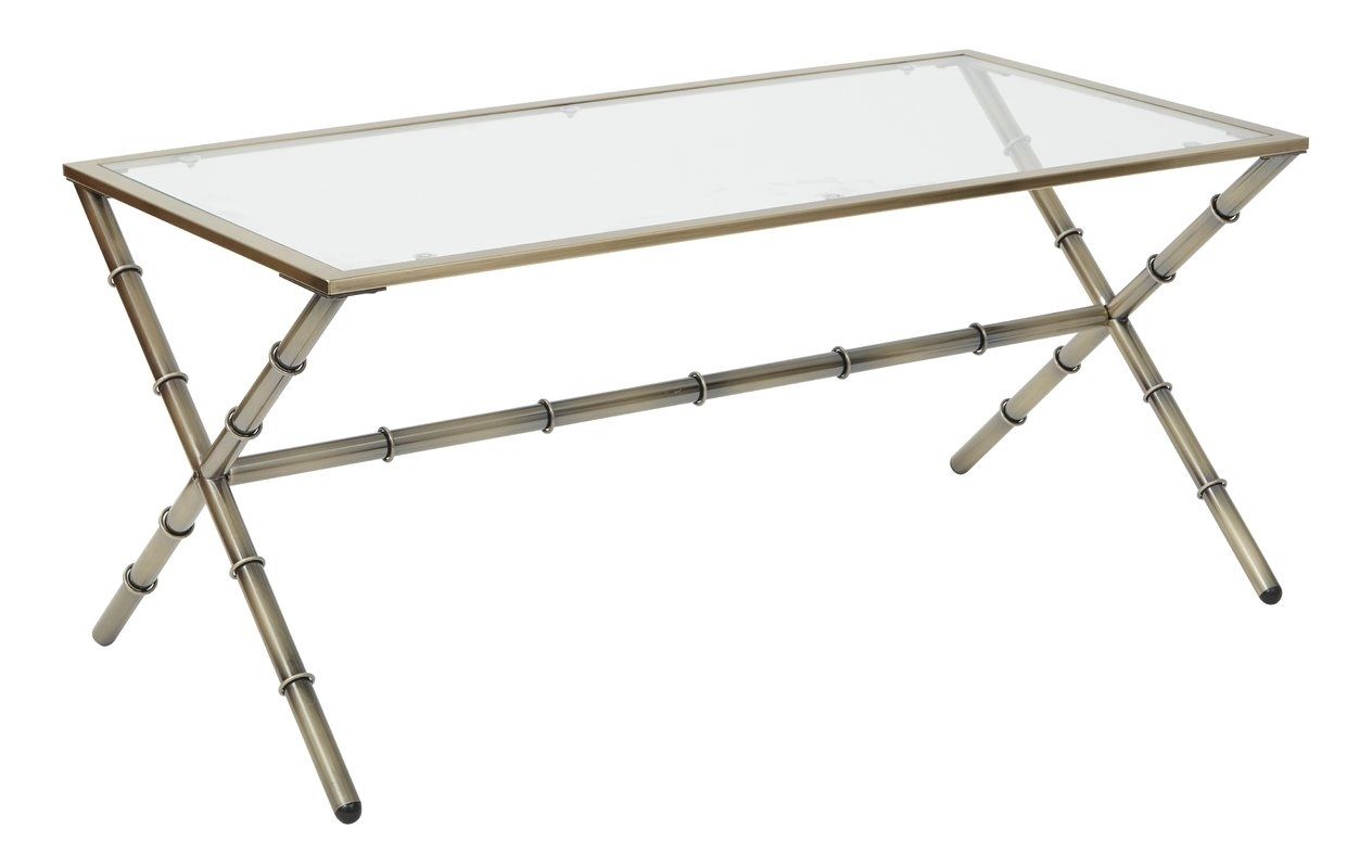 Brass Glass Coffee Tables You'll Love | Wayfair Intended For Rectangular Brass Finish And Glass Coffee Tables (View 21 of 30)